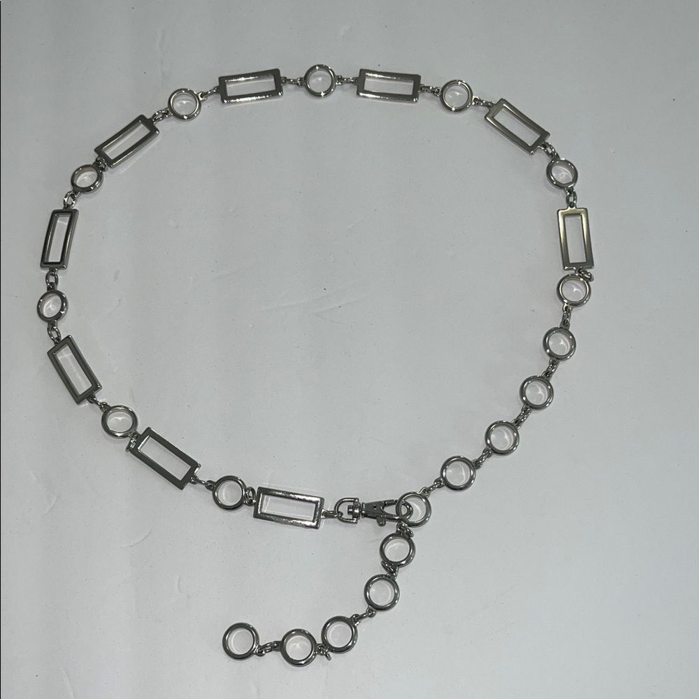 Chic Silver Rectangular Chain Belt